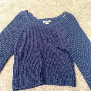 Oversized blue bell sleeve sweater